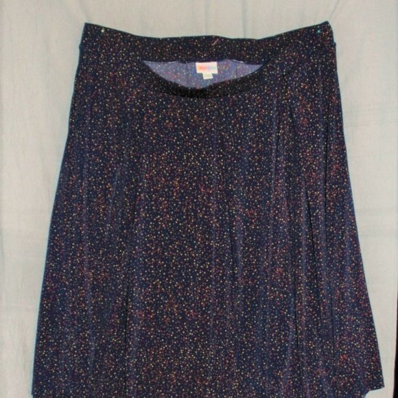 LuLaRoe Madison Skirt - Navy Blue Print - Picture 1 of 4